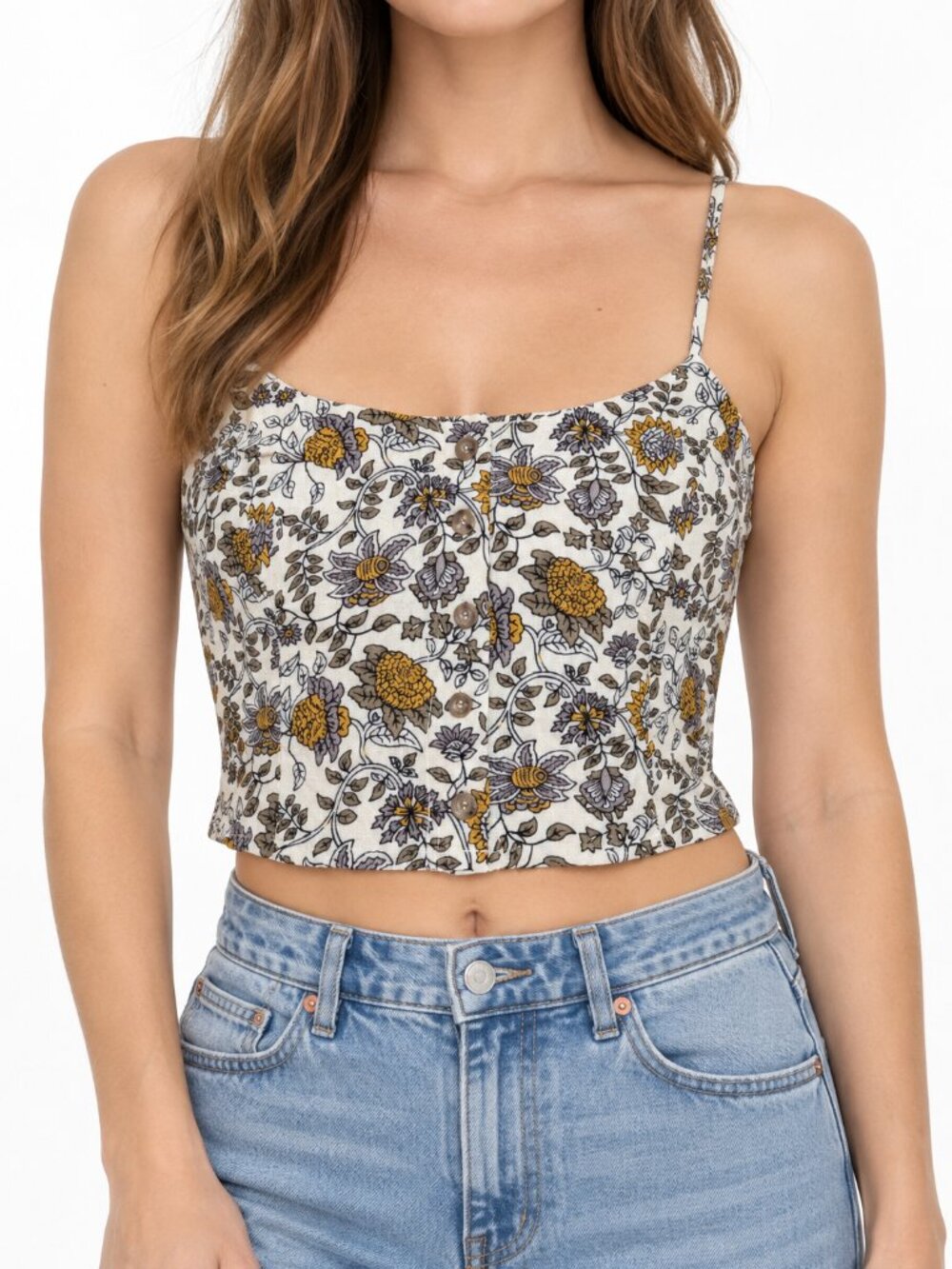 Gypsies & Moondust Floral Crop Cami Top NWT M